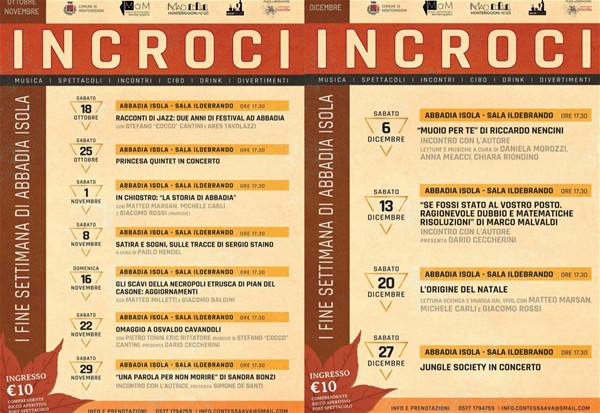 programma rassegna Incroci ottobre-dicembre 2025