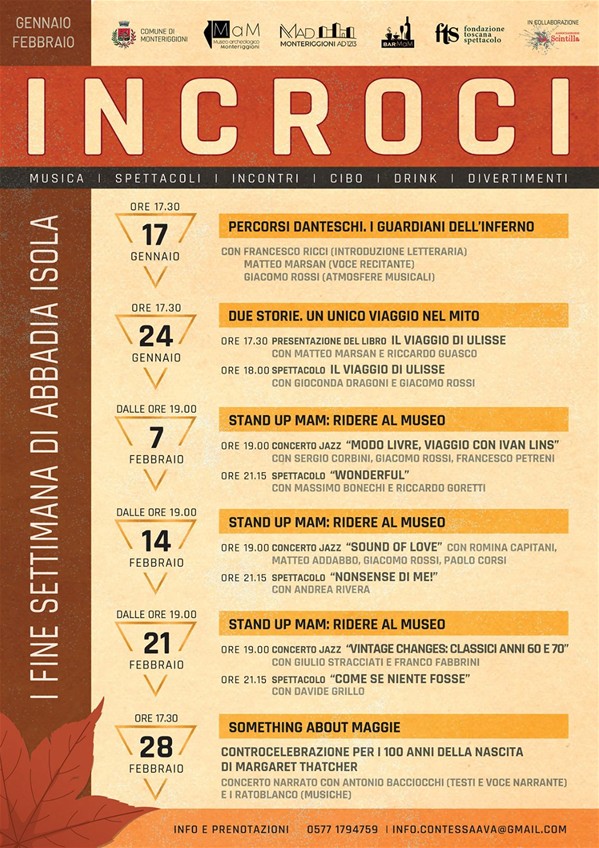 Programma rassegna incroci gennaio e febbraio 2026