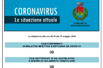Quadro aggiornato alle ore 20.30 di Domenica 31 Maggio