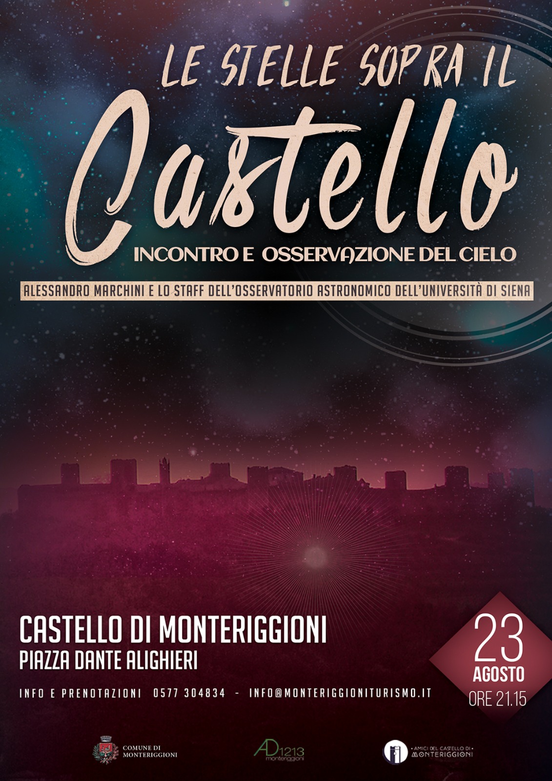 Le stelle sopra il Castello Comune di Monteriggioni